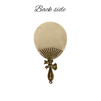 Large Baby Rattle Pendant - 1 Piece - Antique Brass Ox Bronze Colored with Hole and Floral Pattern - USA Made Scrapbook Embellishments