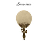 Large Baby Rattle Pendant - 1 Piece - Antique Brass Ox Bronze Colored with Hole and Floral Pattern - USA Made Scrapbook Embellishments