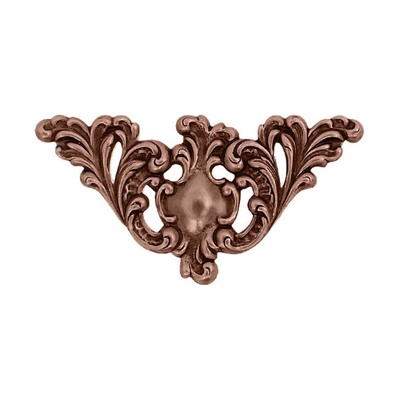 Corner Flourish Stampings - Antiqued Copper Ox - Large Scrapbooking Corners Victorian Art Nouveau Style - Nickel-Free