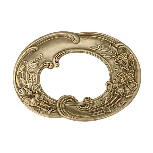 Art Nouveau Stamping Frame with Flourish Floral Pattern - Shabby Antiqued Brass Ox Vintage Style Scrapbooking Album Embellishment - 1 Piece
