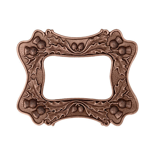 Antiqued Copper Ox Rectangle Frame with Thistle Design - Vintage Victorian Scottish Style Scrapbooking Frame - Brooch Findings