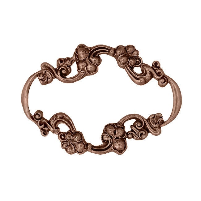 Large Art Nouveau Frame with Flourish Floral Pattern - Shabby Antiqued Copper Ox Vintage Style Scrapbooking Frame - Jewelry Brooch Findings