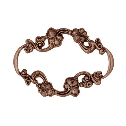 Large Art Nouveau Frame with Flourish Floral Pattern - Shabby Antiqued Copper Ox Vintage Style Scrapbooking Frame - Jewelry Brooch Findings