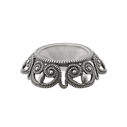 Filigree Setting for 14mm Rivoli Stones - 1 Piece European German Made Antiqued Silver Ox - For Pointed Back Swarovski 1122 Vintage Style