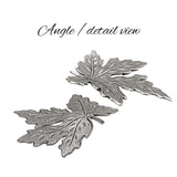 Medium Antiqued Silver Maple Leaf Stampings - 2 Pieces - Antique Silver Ox - Vintage Style Jewelry Making Supplies - Made in the USA