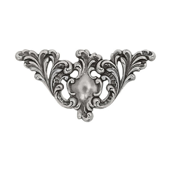 Corner Flourish Stampings - Antiqued Silver Ox - Large Scrapbooking Corners Victorian Art Nouveau Style Embellishments - Nickel-Free