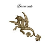 Mythical Winged Seahorse Stamping - Antiqued Brass Ox - Victorian Style Mythological Metal Embellishment Jewelry Component - 1 Piece - Right
