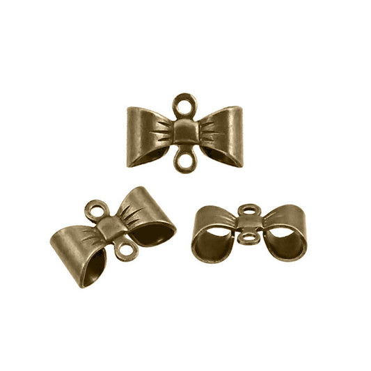 Connector - Antiqued Brass Ox Bows - Smaller Size