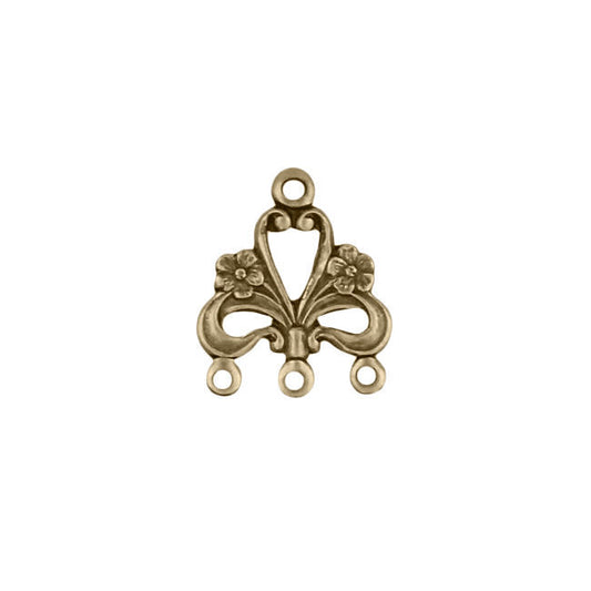 Connectors - Antiqued Brass Ox - Floral Chandelier Components