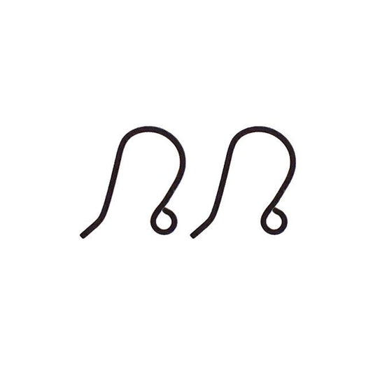 Matte Black Nickel Free Earring Hooks - 10 Pieces - 5 Pairs - Dark Antique Black Gothic Shepherd French Hook Ear Wires