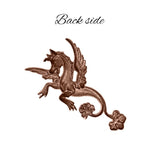 Mythical Winged Seahorse Stamping - Antiqued Copper Ox - Victorian Style Mythological Metal Embellishment Jewelry Component - 1 Piece Right
