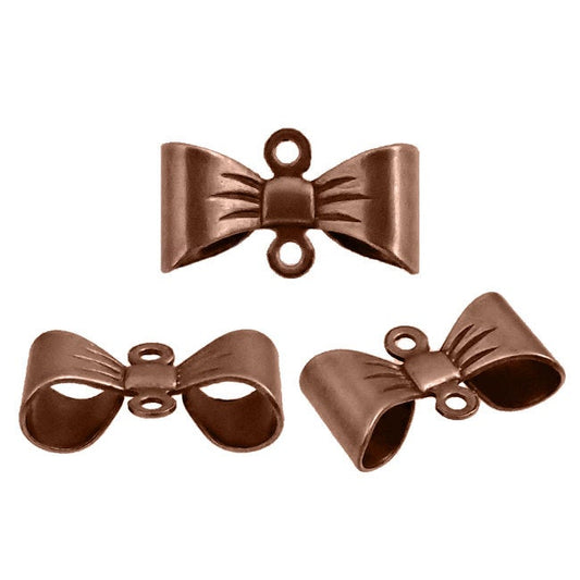 Connectors - Antiqued Copper Ox Bows - Larger Size