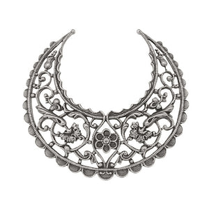 Large Lacy Floral Hoop Filigree - Antiqued Silver Ox - Intricate Flourish Crescent - Nickel Free - 1 Piece - High Quality European Brass
