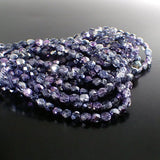 Metallic Purple Half Coat Czech Fire Polished Glass Beads - 6mm Beads 50 Pieces