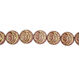 Dusty Pink Rose Beads with Metallic Gold Wash - Artisan Czech Pressed Glass Coin Beads - 17mm Round