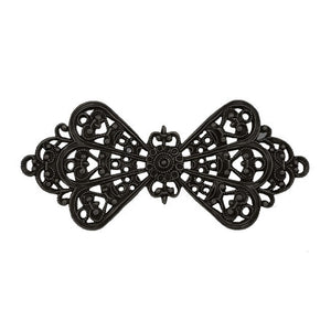 Antique Black Ox Lacy Victorian Bow Filigree Connectors - Intricate Detail Nickel Free - 1 Piece - High Quality European Brass