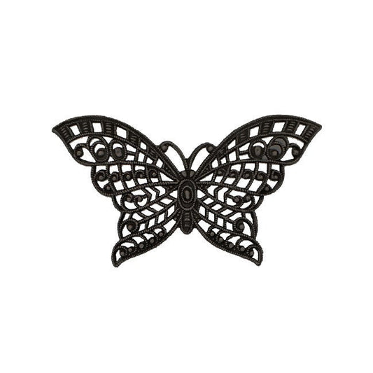 Lacy Butterfly Shaped Filigree - Antique Black Brass Ox - Intricate Detail Dapt Wings - Nickel Free - 1 Piece - High Quality European Brass