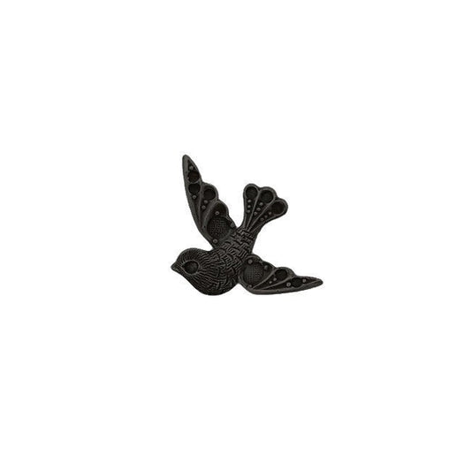 Small Bird with Settings for Tiny Round Rhinestones - Antique Black Ox - Nickel Free - 2 Pieces - Vintage Style Scrapbook Embellishments