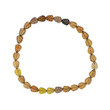 Topaz Brown Autumn Mix Leaf Beads with Metallic Gold Wash - Artisan Czech Pressed Glass - Pressed Beads - 10x8mm Assorted Colors - 15 Pieces