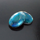Czech Glass Flat Back Stones - 18x13mm Oval - Caribbean Blue