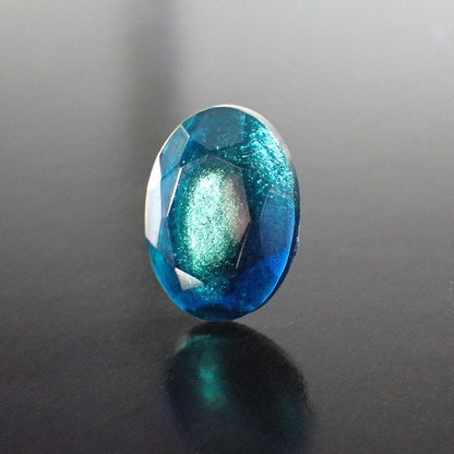  Czech Glass Flat Back Stones - 18x13mm Oval - Caribbean Blue