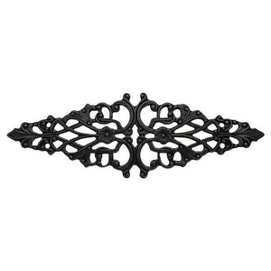 Floral Filigree Bar Stamping - Vintage Victorian Style Antique Black Ox Finger Ring Base - Renaissance Steampunk Jewelry Supply - 2 Pieces
