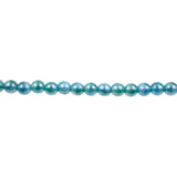 Turquoise Blue Green Lustered Pressed Glass Smooth Round Druk Beads - 6mm - Transparent and Opaque Mix - One Strand of 21 Beads
