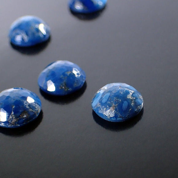 Czech Glass Stones - 10mm - Lapis Blue and Copper Stone Matrix