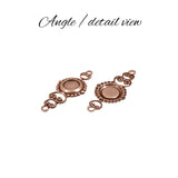 Connector Settings for 5mm Flat Back Stones, Swarovski ss20 Rhinestones, and Cabochons - Antiqued Copper Ox - Nickel Free Made in the USA