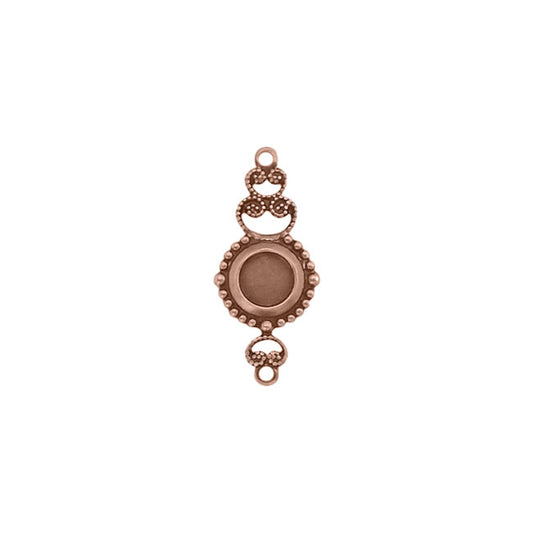 Connector Settings for 5mm Flat Back Stones, Swarovski ss20 Rhinestones, and Cabochons - Antiqued Copper Ox - Nickel Free Made in the USA