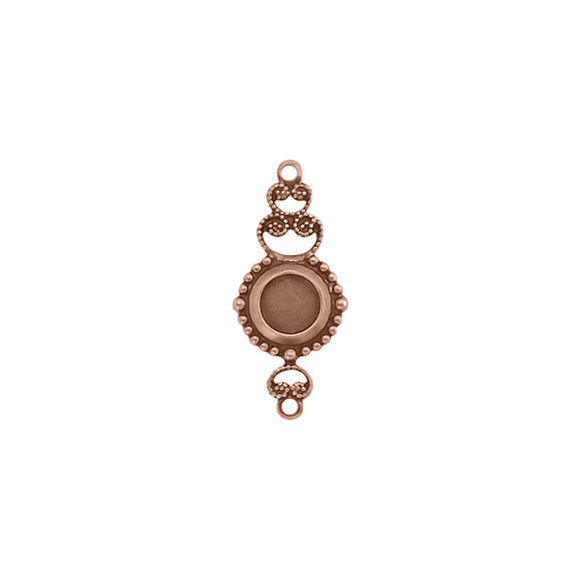 Connector Settings for 5mm Flat Back Stones, Swarovski ss20 Rhinestones, and Cabochons - Antiqued Copper Ox - Nickel Free Made in the USA