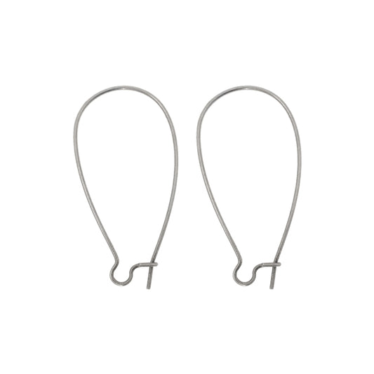 Antiqued Silver Ox Kidney Ear Wires Nickel Free - Medium Size 1.5 Inches Long 24 Pieces