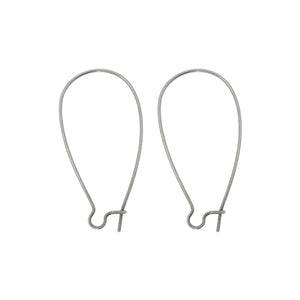 Antiqued Silver Ox Kidney Ear Wires Nickel Free - Medium Size 1.5 Inches Long 24 Pieces