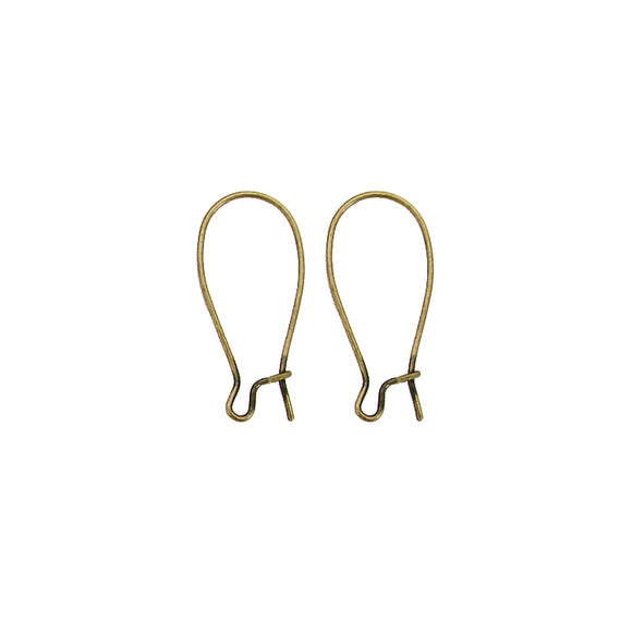 Antiqued Brass Ox Kidney Ear Wires Nickel Free