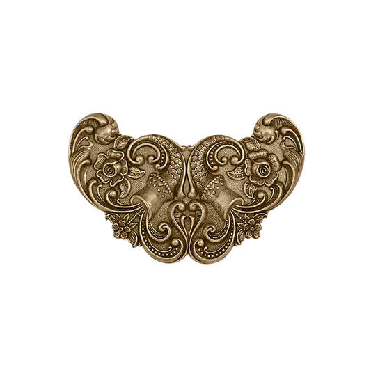 Large Flourish Stampings with Cornucopia - Antiqued Brass Ox Bronze 1 Piece
