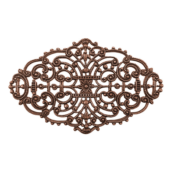 Elegant Dapt Filigree Antiqued Copper