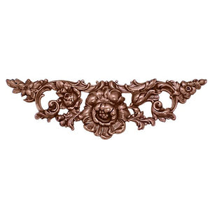 Large Floral Stamping - Antiqued Copper Ox - Victorian Art Nouveau Flourish Scrapbooking Metal Embellishment Jewelry Making Base - 1 Piece