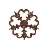 Elaborate Ornament Stamping with Heart Shaped Petals Antiqued Copper Ox