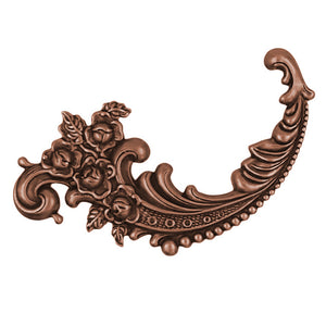 Large Floral Flourish Stampings - Antiqued Copper Ox - Embellishments for Jewelry - Victorian Art Nouveau Style