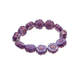 9mm Lilac Purple Satin with Bronze Finish Czech Glass Flower Beads