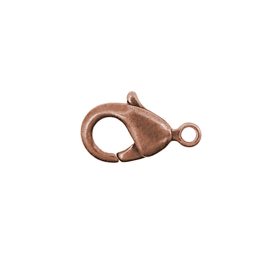 USA Finished Antiqued Copper Ox Lobster Claw Jewelry Clasps - 12x7mm 10 Pieces