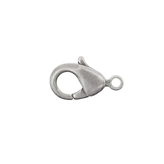 USA Finished Antiqued Silver Ox Lobster Claw Jewelry Clasps - 12x7mm 10 Pieces