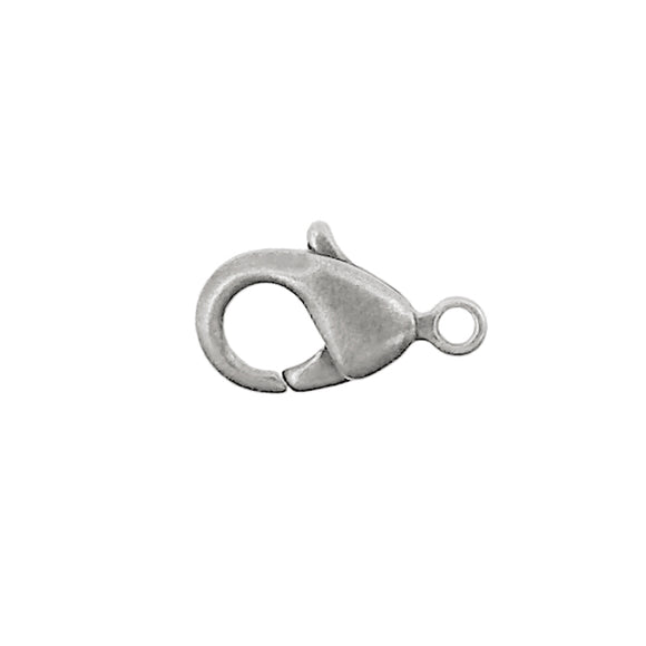 USA Finished Antiqued Silver Ox Lobster Claw Jewelry Clasps - 12x7mm 10 Pieces