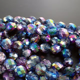 Czech Glass Beads - 10mm Fire Polished Round - Magic Blue