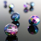 magic blue iridescent czech glass fire polished breads