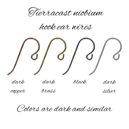 Tierracast Niobium Hypoallergenic Ear Wires - 2 Pairs Small Loop - Dark Gunmetal Black Color