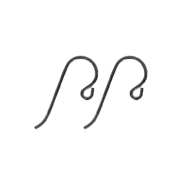 Tierracast Niobium Hypoallergenic Ear Wires - 2 Pairs Small Loop - Dark Gunmetal Black Color