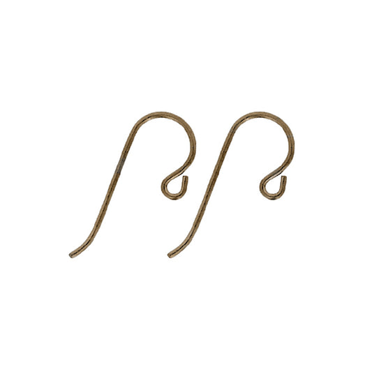 Tierracast Niobium Hypoallergenic Ear Wires - 2 Pairs Small Loop - Dark Brown Brass Ox Color