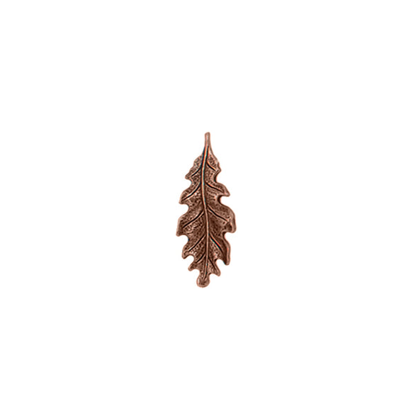 Small 27mm Oak Leaf Stampings - 6 Pieces - Antiqued Copper Ox