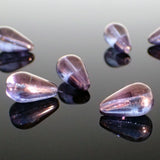 18x11mm Lumi Amethyst Purple Luster Teardrop Beads, 8 Pieces
